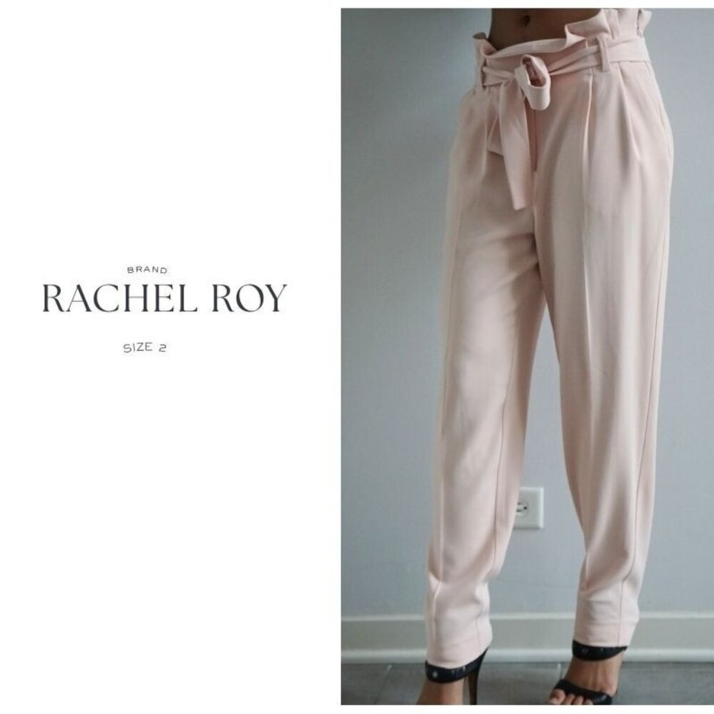 RACHEL ROY NEW Women's Paper Bag Belted Tapered Trousers Casual Pants